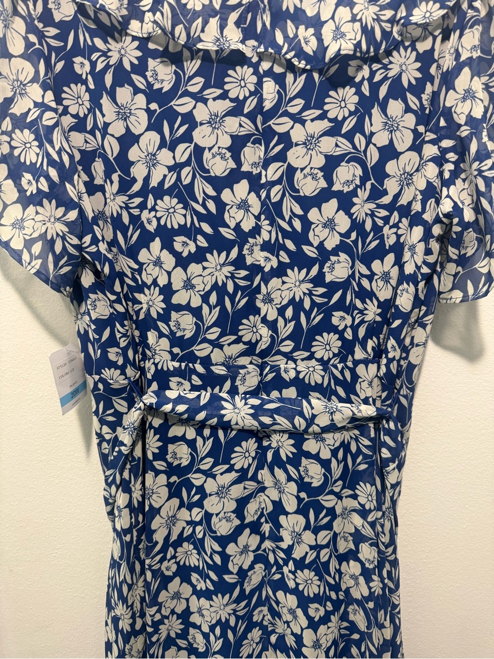 NWT Gabby Skye Blue Floral Midi Dress - Women's - Picture 7 of 8